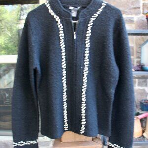 Carol Little Boiled wool zip sweater - size medium